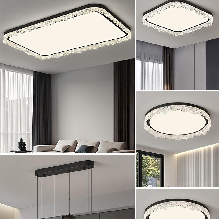 客厅灯2025新款轻奢感意式极简大厅主灯长方形吸顶灯套餐灯具