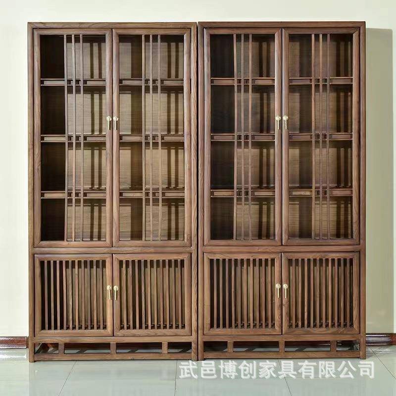 实木书柜新中式博古架多宝阁客厅隔断茶叶展示柜茶室办公置物架