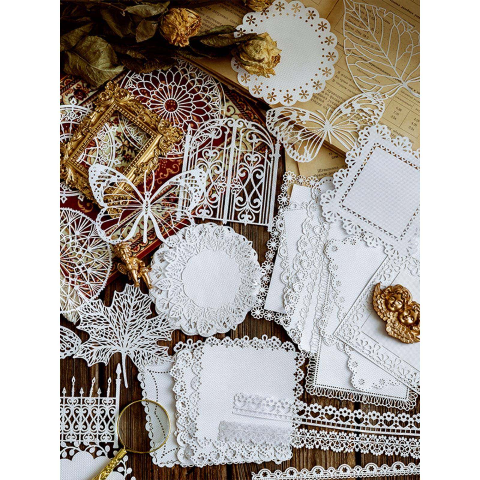 蕾丝镂空花边纸茶话会手帐拼贴复古手账素材便签纸无粘性