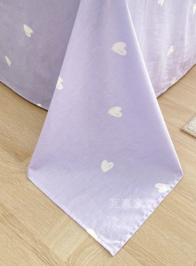 高密度全棉浅紫色床单单件香芋紫粉色纯棉斜纹被单单人双人四季款