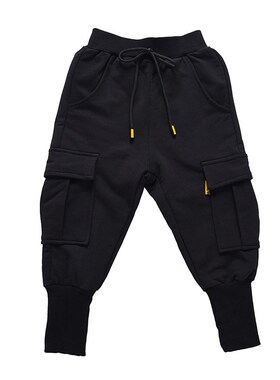 秋冬运动裤2男童3宝宝4大pp5岁韩版休闲束脚裤小童加绒哈伦工装裤