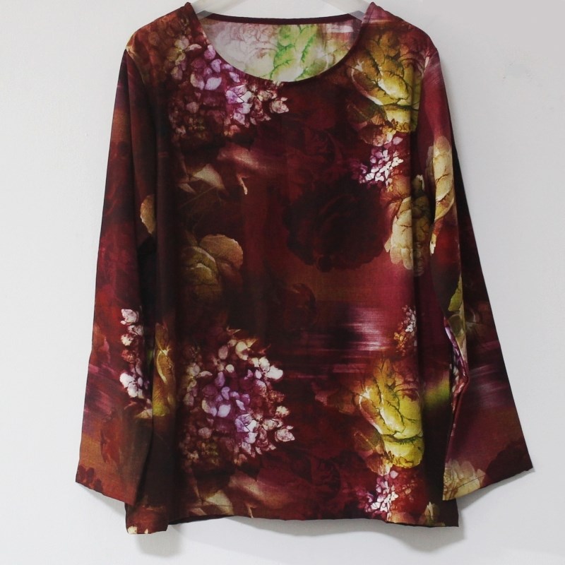 长袖佰汇福棉绸家居服中老年绵绸妈妈睡衣上衣春秋夏季人造棉女款