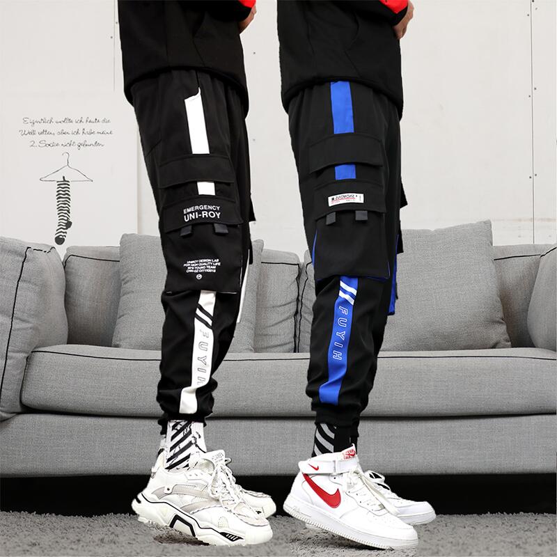 裤子男生韩版潮流加绒百搭运动秋冬工装休闲束脚长裤子男士大码潮