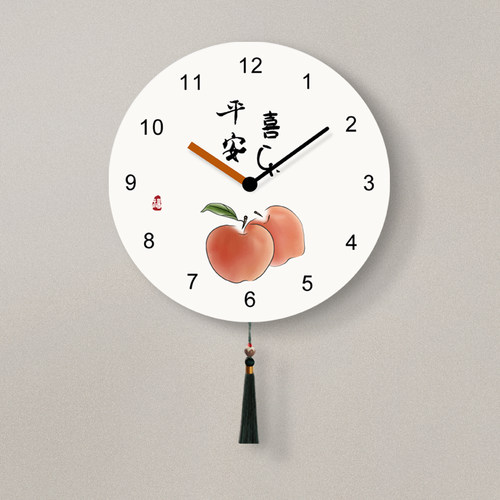 2024新款钟表挂钟客厅家用时尚免打孔新中式艺术现代简约挂墙时钟