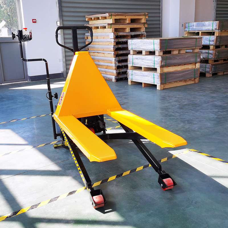 剪叉式搬运车地牛车 高起升手动搬运液压工位平台车高升程搬运车