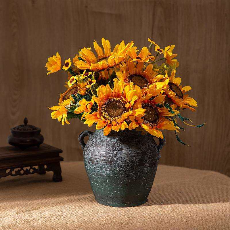 向日葵花假花摆设摆件室内客厅桌面摆花中式复古花艺,鲜花速递/花卉仿真/绿植园艺,仿真花,淘宝优惠券,粉丝福利购,淘宝优惠卷