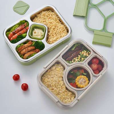 鸿俊达304不锈钢饭盒上班族保温饭盒分格餐盒便携防溢餐盒便当盒