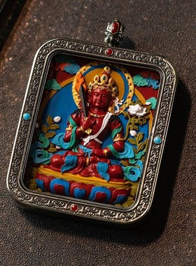 2025本命年朱砂唐卡藏式手工y彩绘十二生肖本命佛吊坠男女同款挂