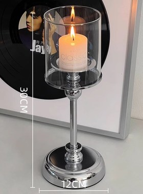 复古烛台香薰g蜡烛家用烛光晚餐道具浪漫摆件蜡烛台座餐桌装饰品