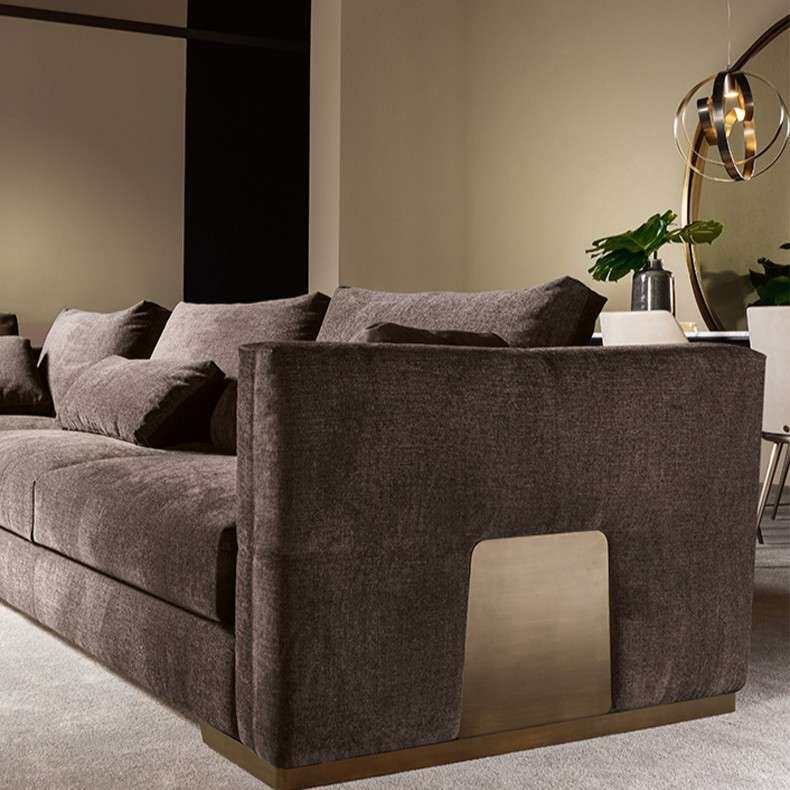 高端雪尼尔布艺沙发极简轻奢设计师家用布沙发现代小户型棉麻沙发