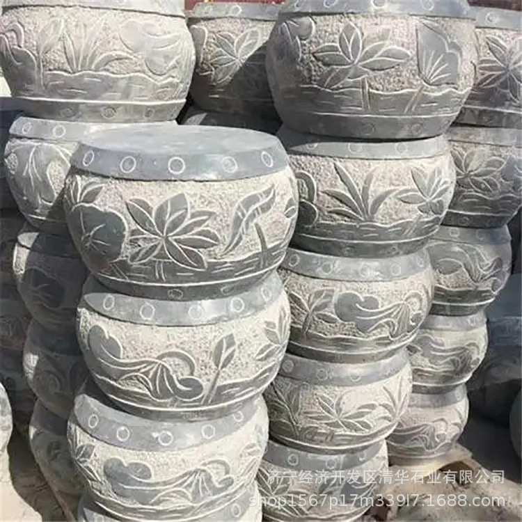 青石柱墩空心仿古石头墩柱础石柱脚石柱石墩基石石雕柱顶石柱墩