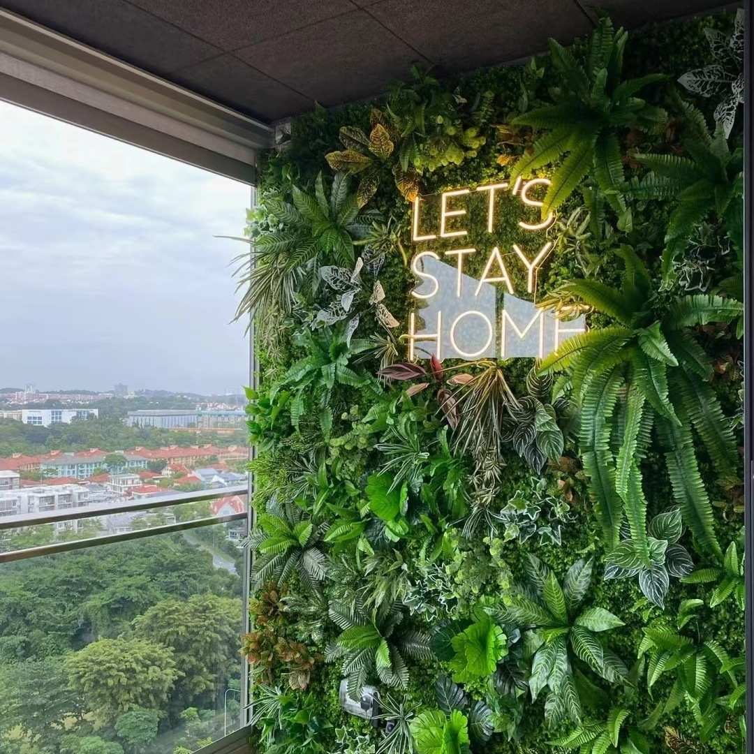 绿色植物墙网红绿植墙阳台假花草皮壁挂直播背景装饰花艺