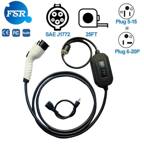 Type1 16A Mode2 NEMA6-20plug to NEMA5-15plug SAE J1772