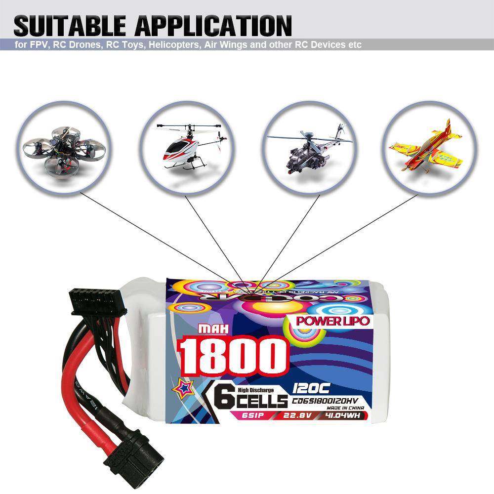 鹰氪CODDAR 1800MAH 6S 22.2V 120C高压款航模5寸穿越机FPV锂电池