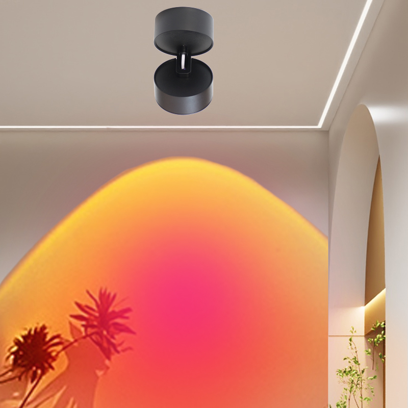 落日灯筒灯日落射灯可调角度氛围感气氛客厅电视背景墙店铺日不落