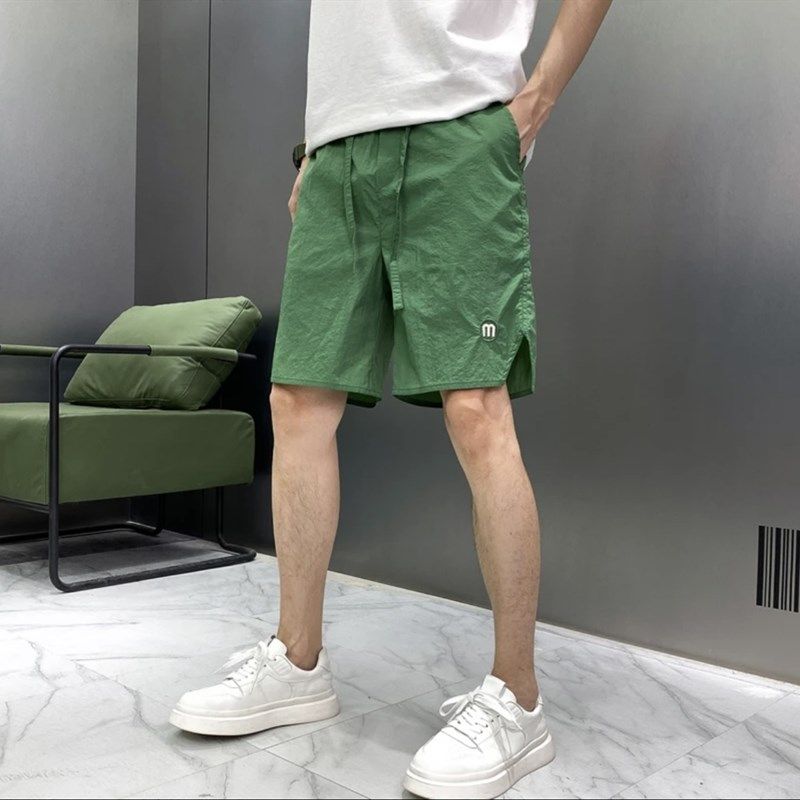 夏季新款男士速干短裤潮牌直筒休闲冰丝运动五分裤时尚百搭沙滩裤,男装,短裤,淘宝优惠券,粉丝福利购,淘宝优惠卷