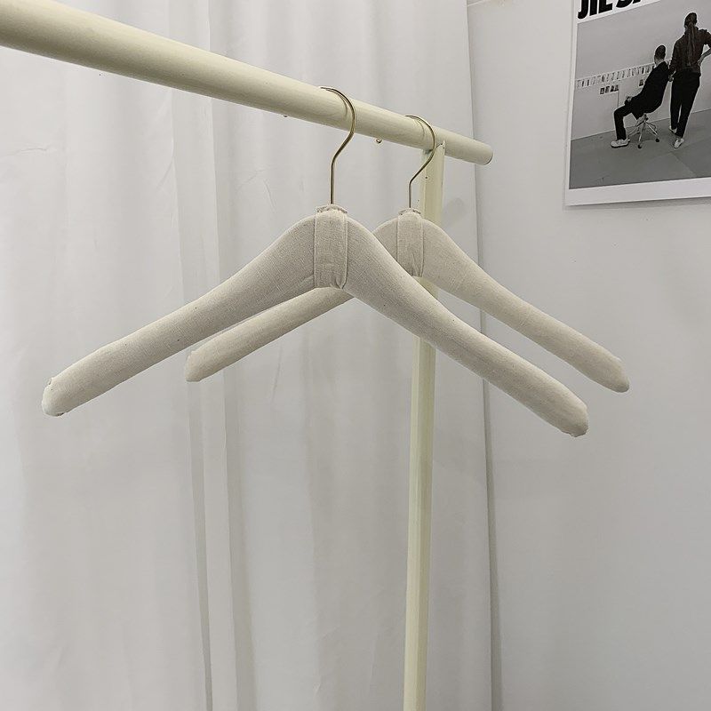 手工定制海绵三架布艺衣架棉麻衣挂45cm 实木衣挂西服衣架子 无痕,收纳整理,木质衣架,淘宝优惠券,粉丝福利购,淘宝优惠卷