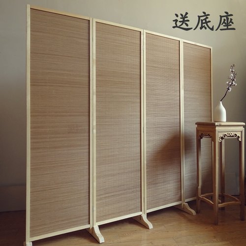 屏风隔断折屏中式简约现代实木竹子隔断茶室客厅书房间隔日式屏风