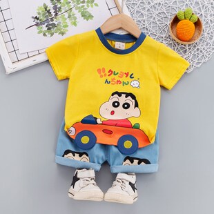 男童夏季套装夏款儿童纯棉短袖休闲薄款T恤韩版短裤潮小童两件套