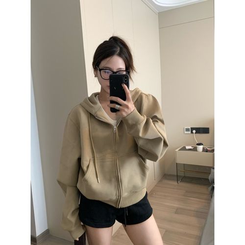 留下 1992 简约空气感宽松慵懒休闲卫衣 韩版复古百搭外套内搭女