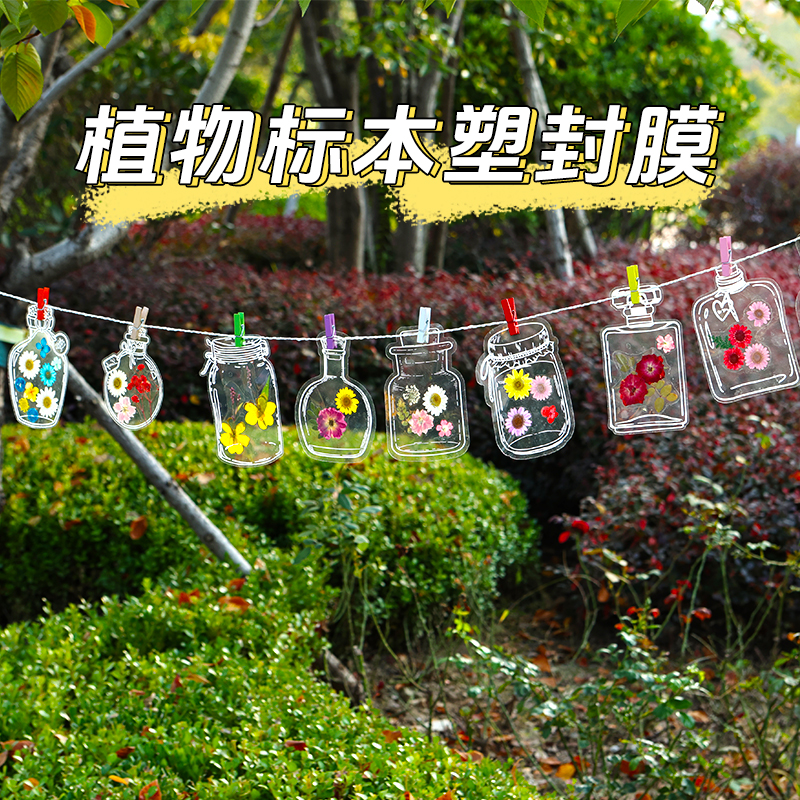 植物标本塑封膜冷裱膜自粘干燥花书签树叶黏贴画冷膜纸封膜农纸高