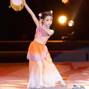 春嬉舞蹈服女古典舞钱鼓舞艺考演出服中国风古典群舞春嬉表演服装