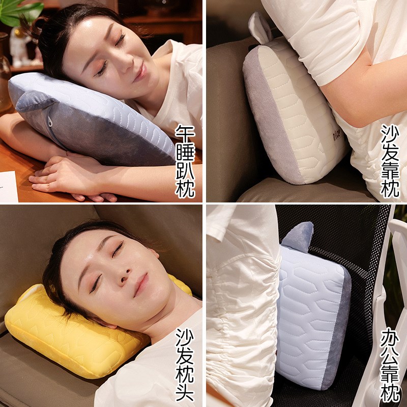 卡通乳胶冰丝午睡小号枕头午休枕学生睡觉神器办公室桌上趴睡抱枕