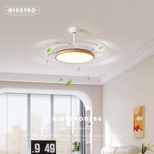 全光谱隐形风扇灯护眼客厅餐厅吊灯现代极简房间卧室新款 吊扇灯具