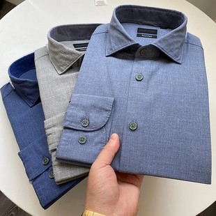 衬衫 鎬端3900 通勤商务休闲免烫长袖 男士 衬衣 鲁泰100支级长绒棉