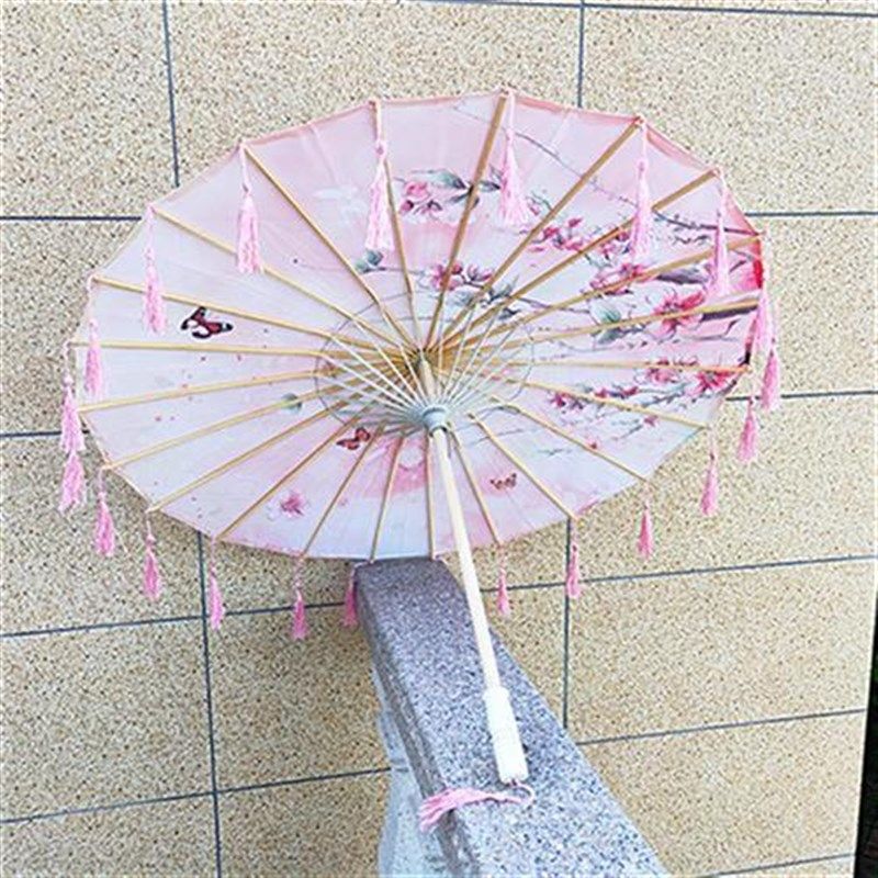 古风流苏绸布伞防雨古代汉服舞蹈伞装饰道具走秀演出跳舞油纸伞,家居饰品,工艺伞,淘宝优惠券,粉丝福利购,淘宝优惠卷