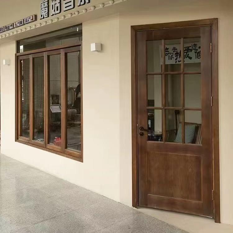 老榆木套间门酒店民宿平开门卧室简约套间门实木简约室内单开门
