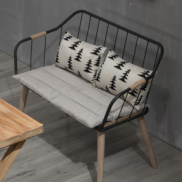 2I灿洋现代简约组装实木家用靠背餐椅电脑椅餐厅铁艺沙发椅休闲椅