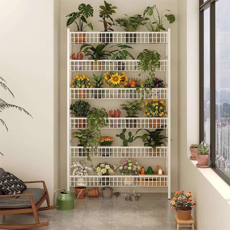 花架置物架阳台铁艺不占空间花盆托架落地新型挂墙自然客厅植物墙