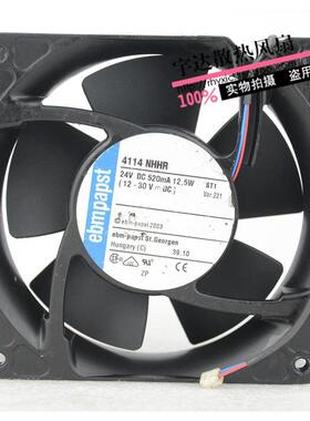 原装德国EBMPAPST风扇12CM 4114NHHR 24V520mA 12.5W金属铝框风扇