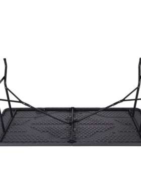 180cm吹塑木纹面折叠桌 对折木纹塑料桌 180*76*74cm 灰色木纹桌