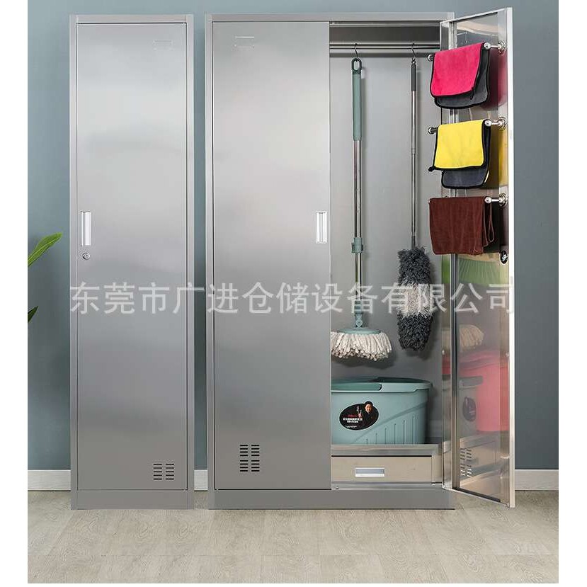 厂家供应不锈钢清洁柜现货 不锈钢拖把扫把柜现货