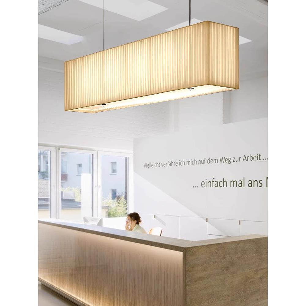 吧台吊灯2024新款设计师餐厅上方咖啡店奶茶店收银台长条布艺灯具