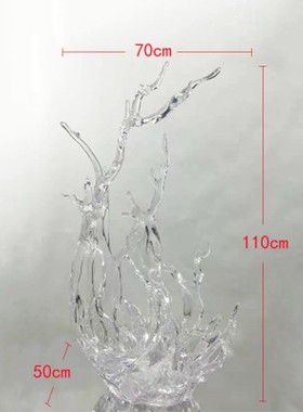 现代酒店大厅工艺浪花摆件透明树脂雕塑别墅样板房V售楼处软装饰