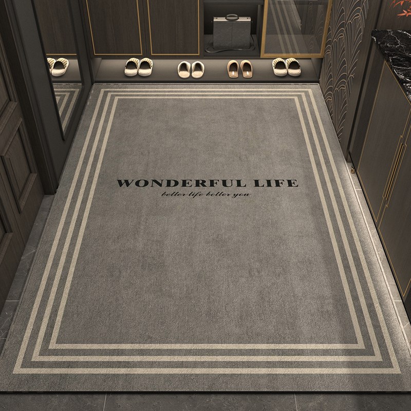 入户门地垫d2024新款新中式防滑地毯耐脏可裁剪门口玄关进门地垫