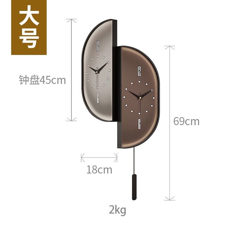 2025新款客厅双面拐角钟表w挂钟现代简约创意轻奢大气转角时钟挂