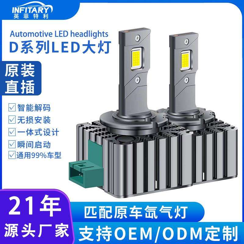 双铜管汽车led大灯直插式D2Sled灯泡D4Sled汽车灯改装led汽车大灯