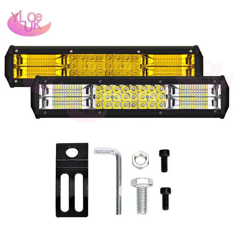 ylk外贸热销款三目款三排216w汽车led长条灯越野车照明检修工作灯