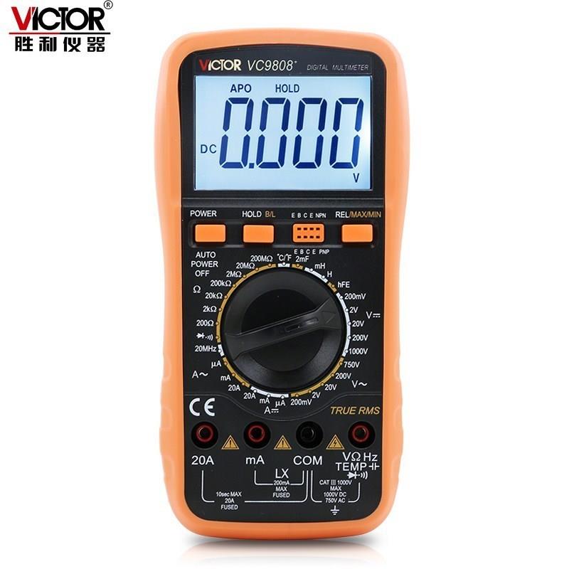 胜利 VC9808+高精度数字万用表 多用表 带电容 频率 温度电感