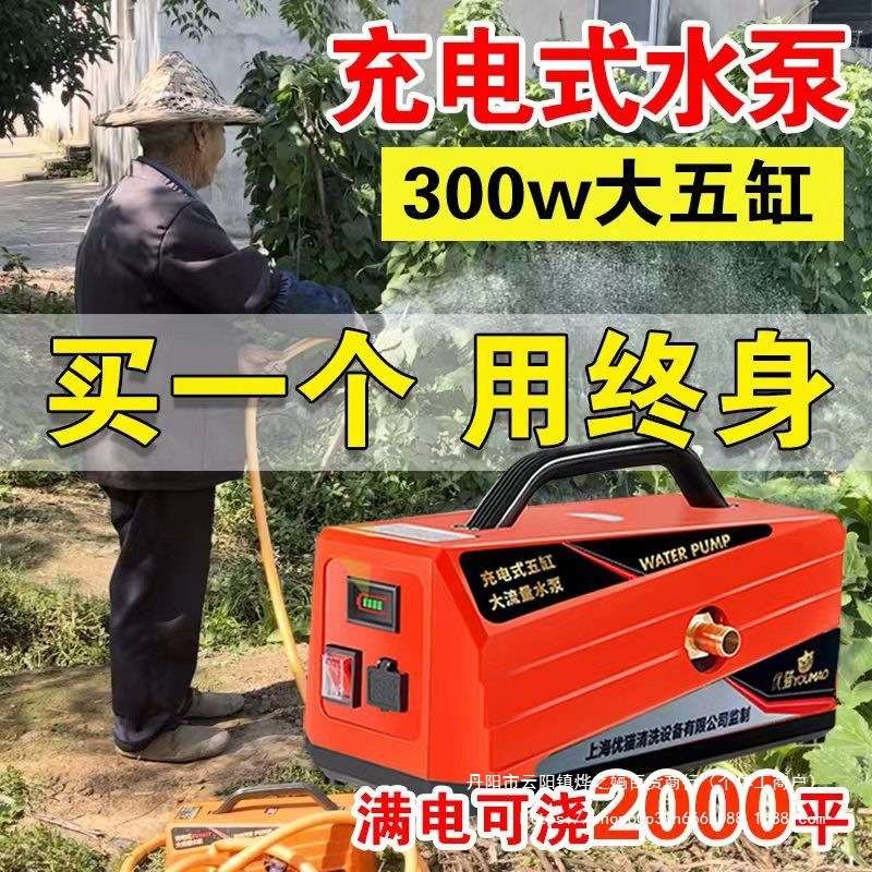 浇菜充电式锂电手提抽水泵农用灌溉浇水机家用淋菜机自吸水泵