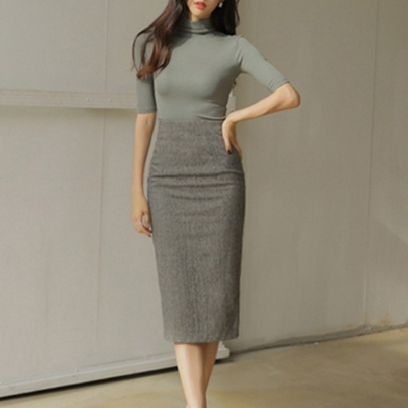 毛呢包臀裙秋冬新款半身裙中长款复古高腰一步裙修身开叉包裙冬裙,女装/女士精品,半身裙,淘宝优惠券,粉丝福利购,淘宝优惠卷