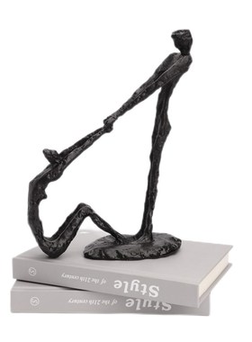 北欧样板间黑色莫头人物雕塑摆件创意酒柜装饰品电视柜玄关摆设人