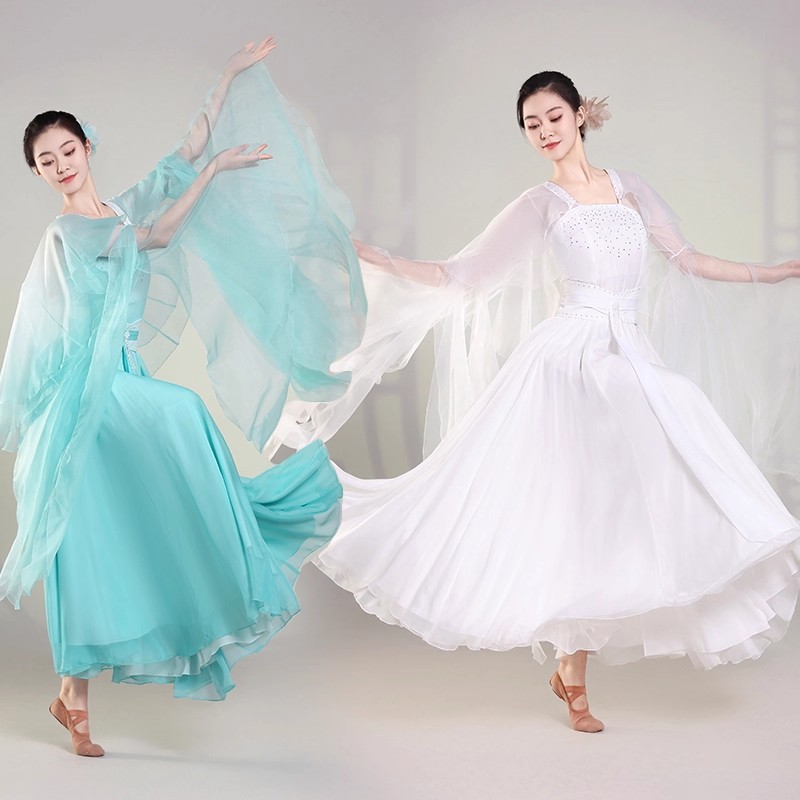 新款古典舞表演服天青脉脉舞蹈服