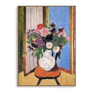 马蒂斯花瓶花卉装 小众艺术挂画 饰画客厅餐厅玄关走廊抽象风格