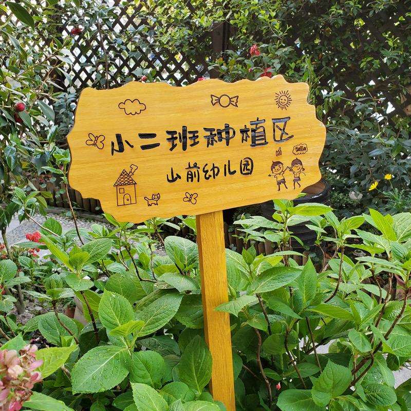 户外花草幼儿园菜园种植花园插地木质提示标识牌刻字木牌制田园图片