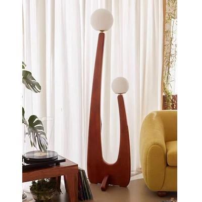 北欧现代简约客厅卧室书房艺术设计师个性沙发边黑胡桃实木落地灯